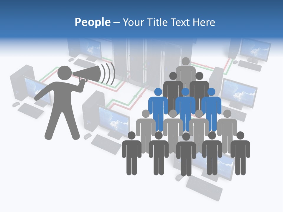 A Group Of Computer Monitors Connected To Each Other PowerPoint Template