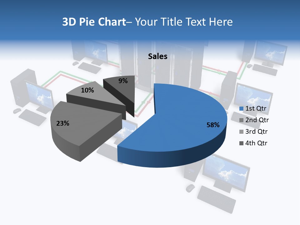 A Group Of Computer Monitors Connected To Each Other PowerPoint Template