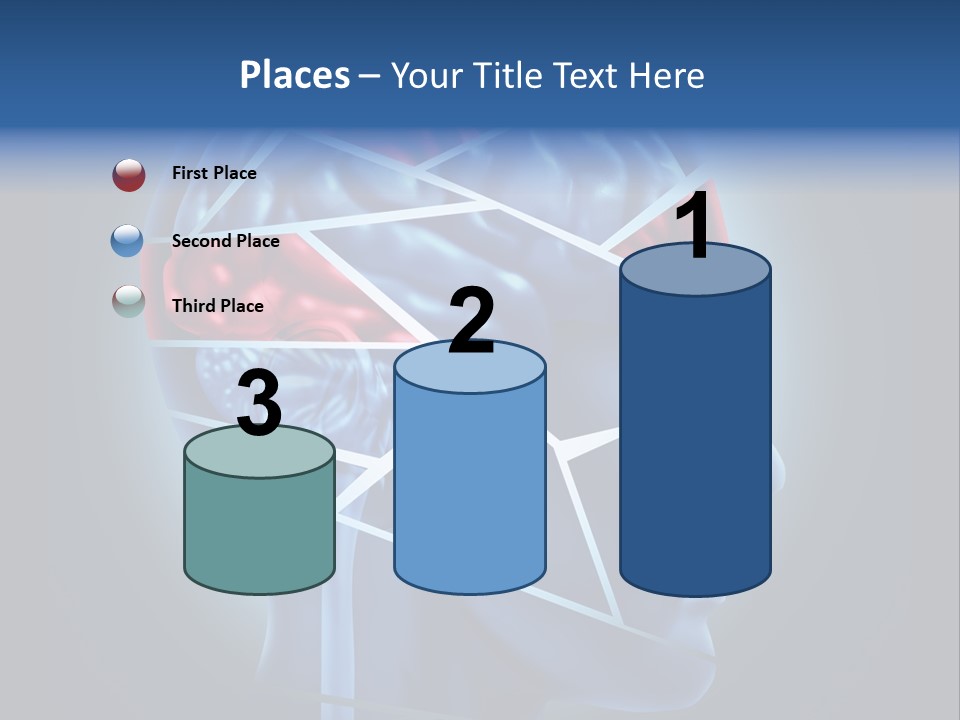 A Blue Man's Head With A Red Brain In It PowerPoint Template