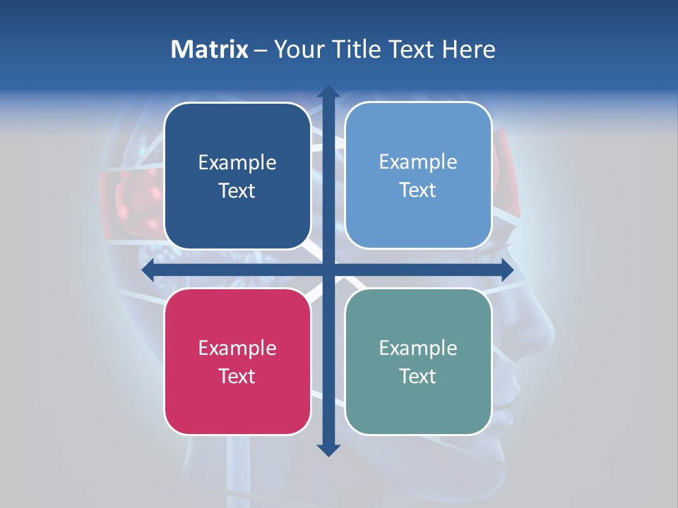 A Blue Man's Head With A Red Brain In It PowerPoint Template