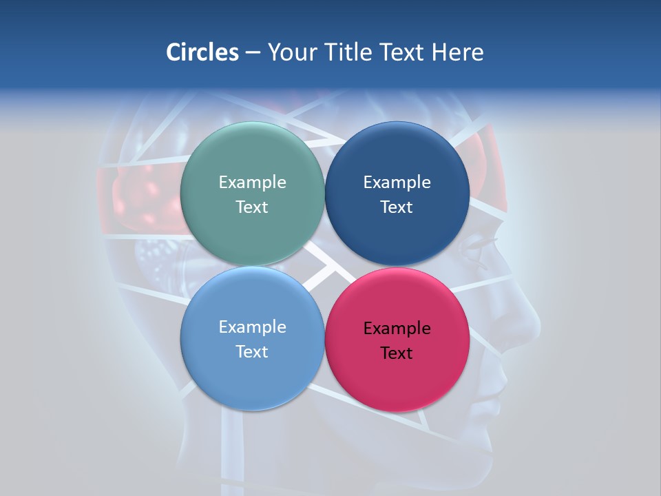 A Blue Man's Head With A Red Brain In It PowerPoint Template