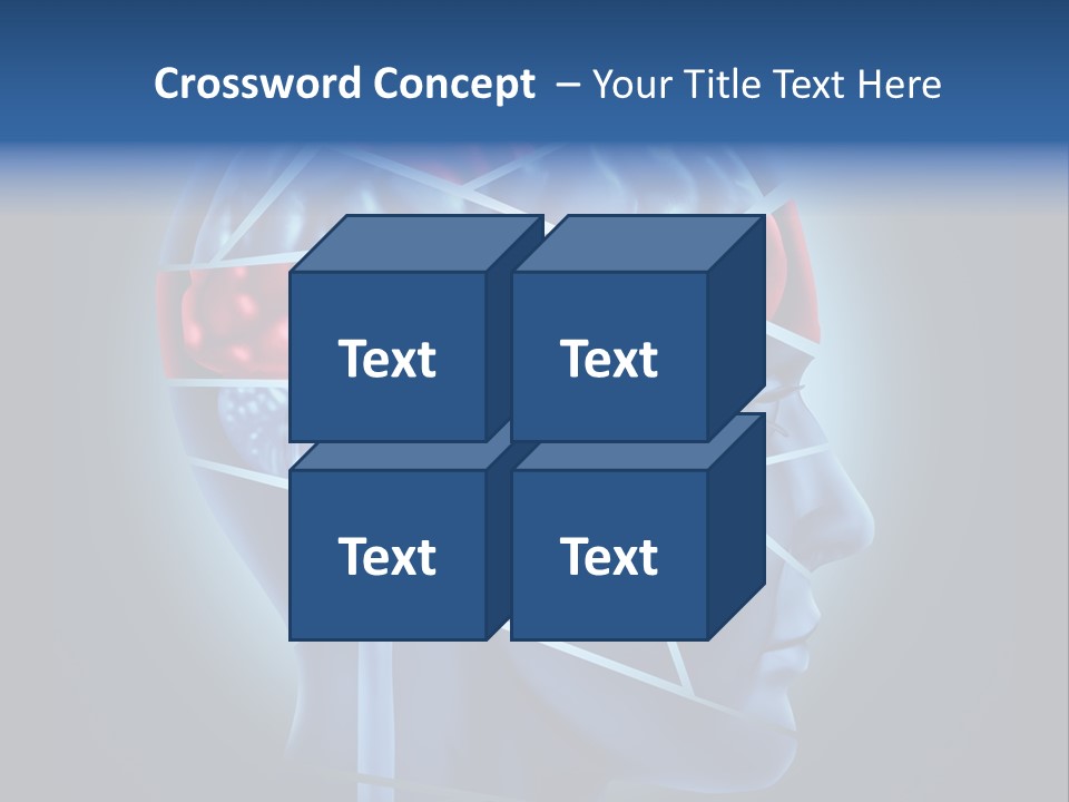 A Blue Man's Head With A Red Brain In It PowerPoint Template