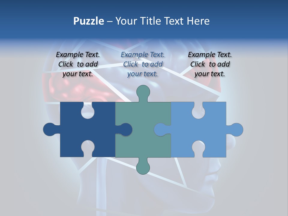 A Blue Man's Head With A Red Brain In It PowerPoint Template