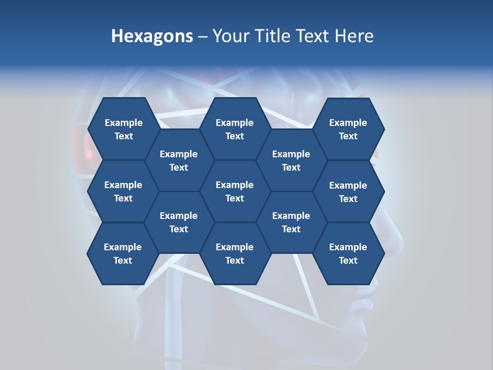 A Blue Man's Head With A Red Brain In It PowerPoint Template