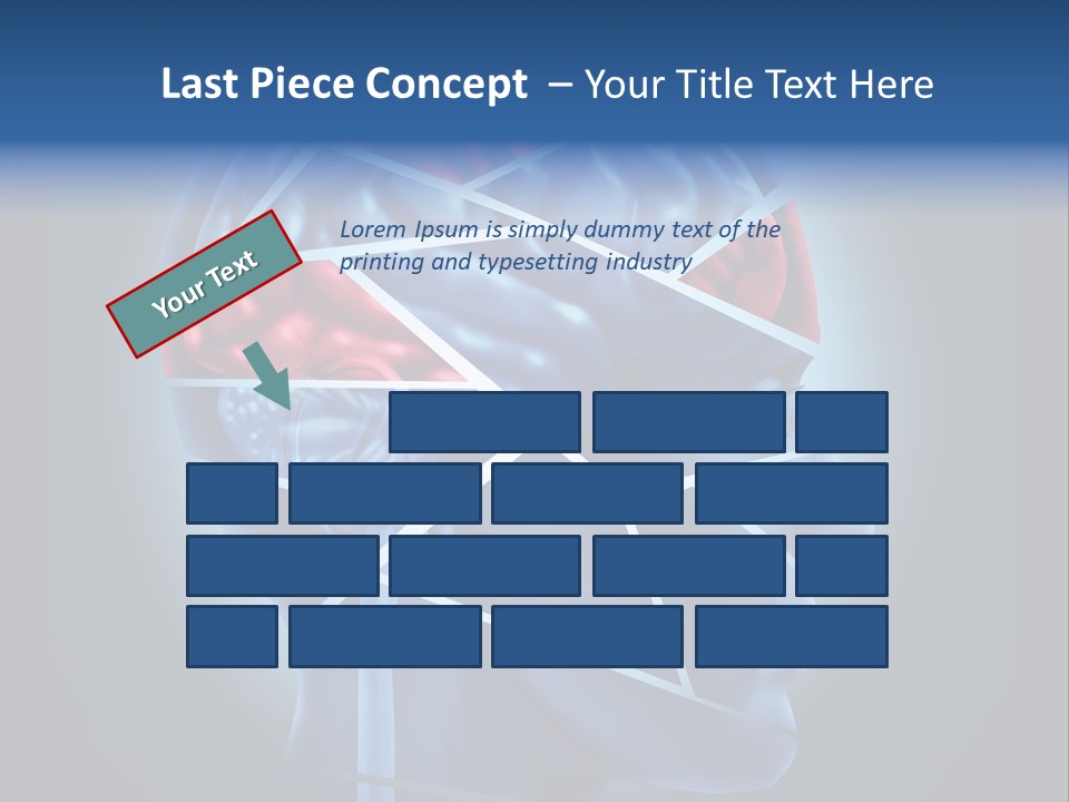 A Blue Man's Head With A Red Brain In It PowerPoint Template