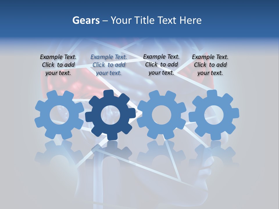 A Blue Man's Head With A Red Brain In It PowerPoint Template