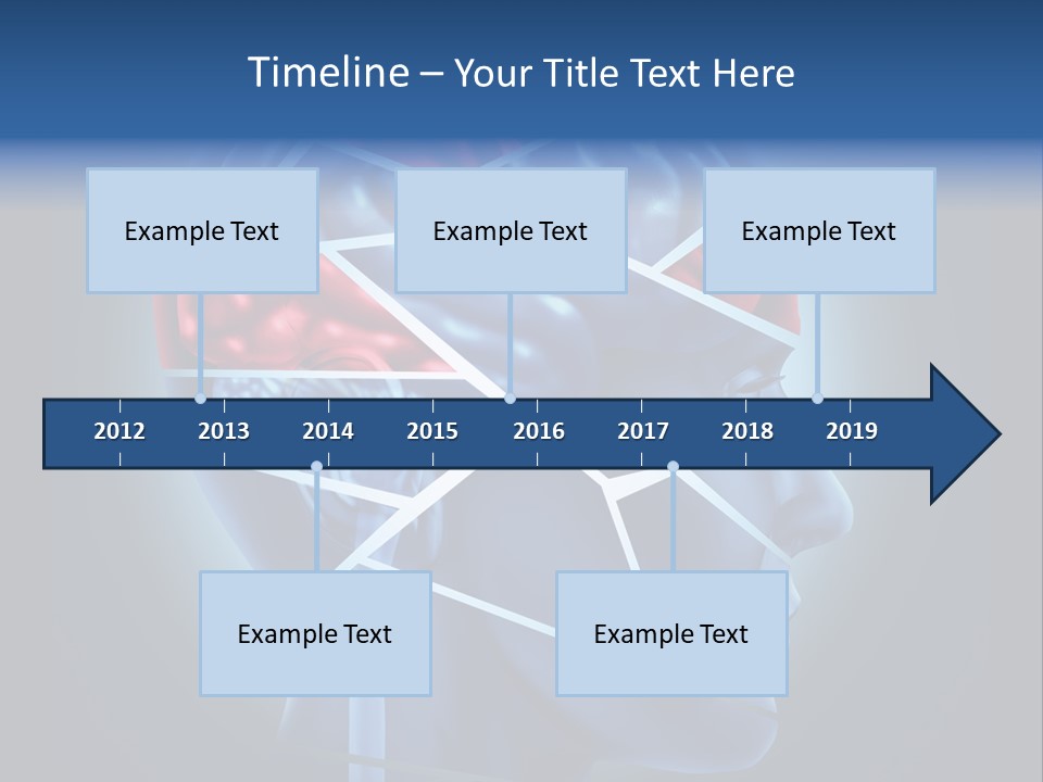 A Blue Man's Head With A Red Brain In It PowerPoint Template