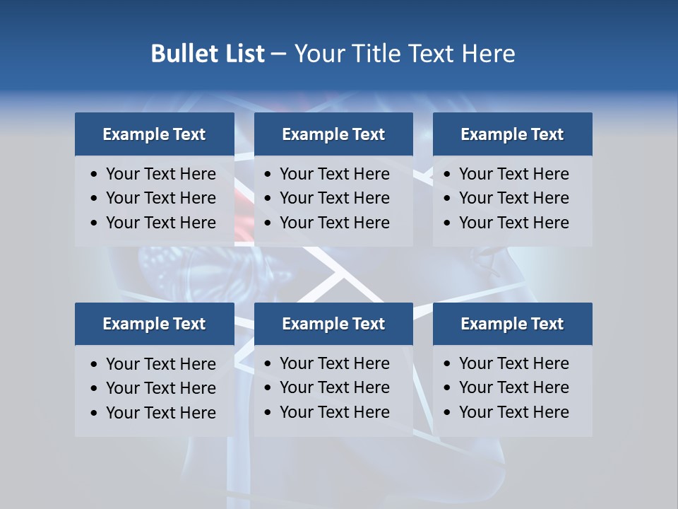 A Blue Man's Head With A Red Brain In It PowerPoint Template