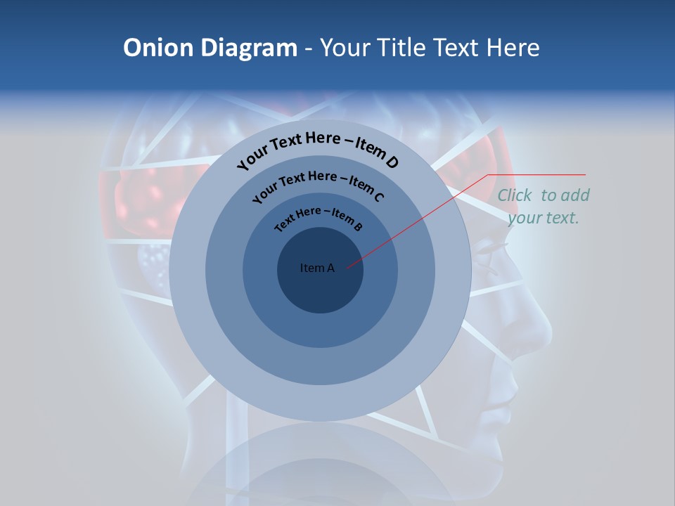 A Blue Man's Head With A Red Brain In It PowerPoint Template