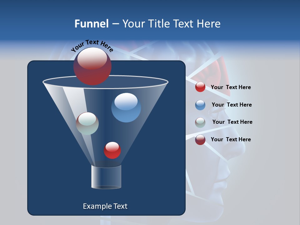 A Blue Man's Head With A Red Brain In It PowerPoint Template