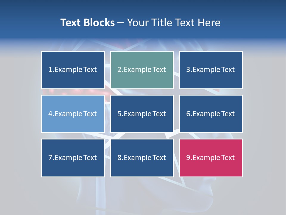 A Blue Man's Head With A Red Brain In It PowerPoint Template