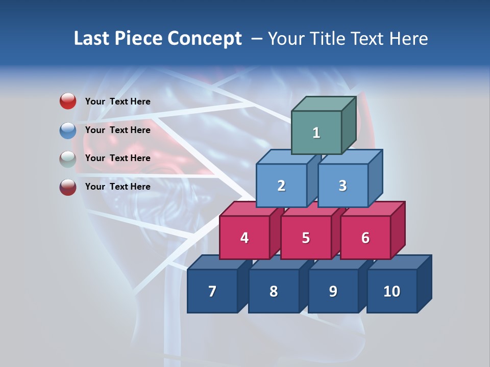 A Blue Man's Head With A Red Brain In It PowerPoint Template