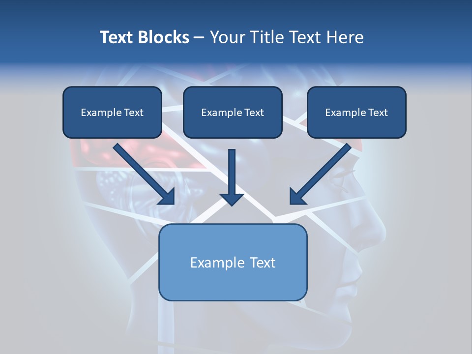 A Blue Man's Head With A Red Brain In It PowerPoint Template
