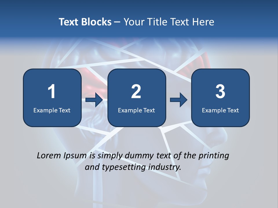 A Blue Man's Head With A Red Brain In It PowerPoint Template
