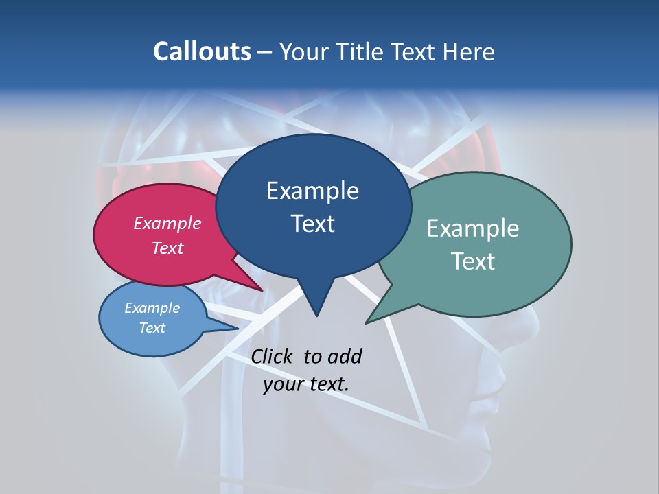 A Blue Man's Head With A Red Brain In It PowerPoint Template