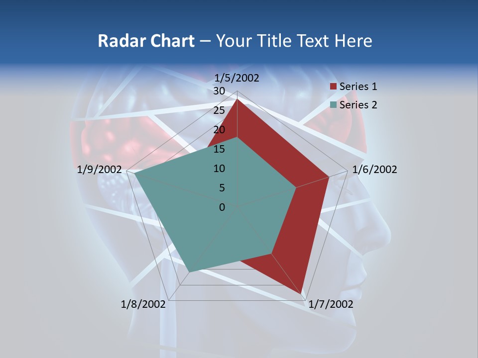 A Blue Man's Head With A Red Brain In It PowerPoint Template