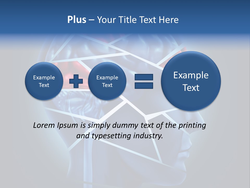 A Blue Man's Head With A Red Brain In It PowerPoint Template