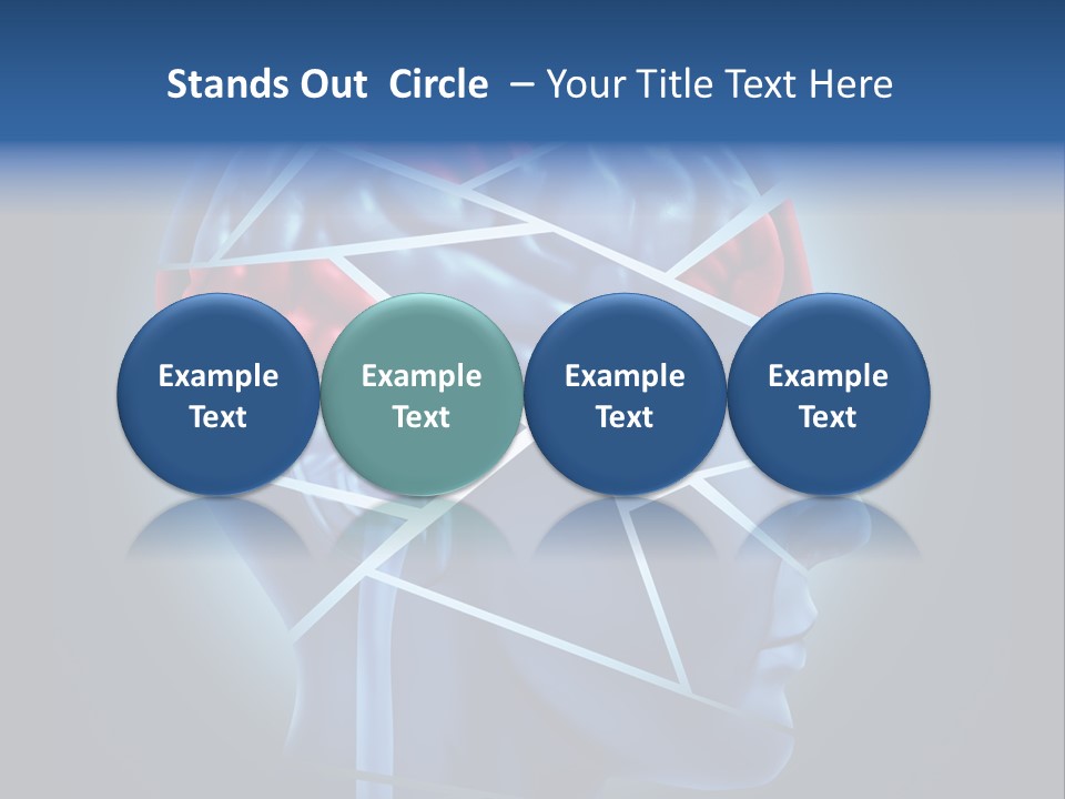 A Blue Man's Head With A Red Brain In It PowerPoint Template