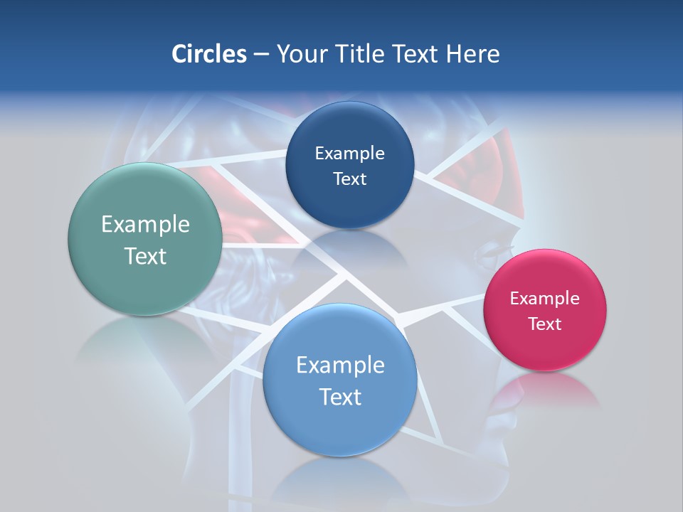A Blue Man's Head With A Red Brain In It PowerPoint Template