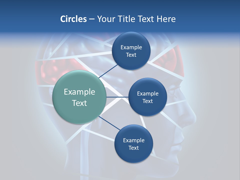 A Blue Man's Head With A Red Brain In It PowerPoint Template
