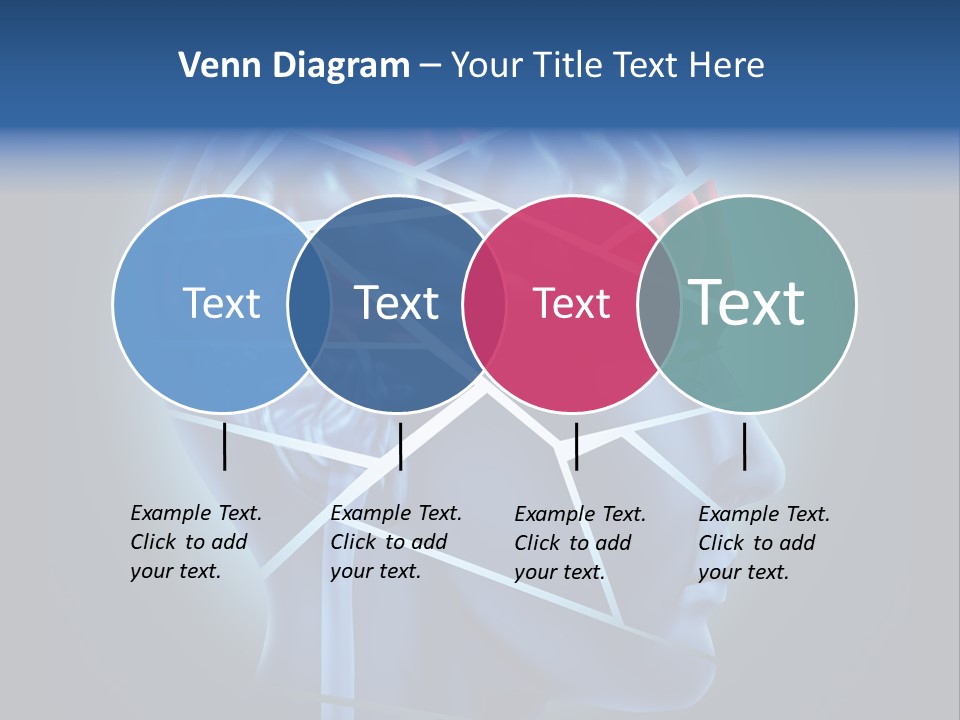 A Blue Man's Head With A Red Brain In It PowerPoint Template