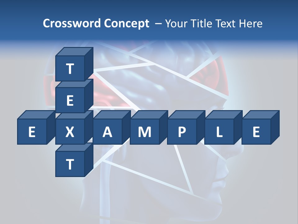 A Blue Man's Head With A Red Brain In It PowerPoint Template