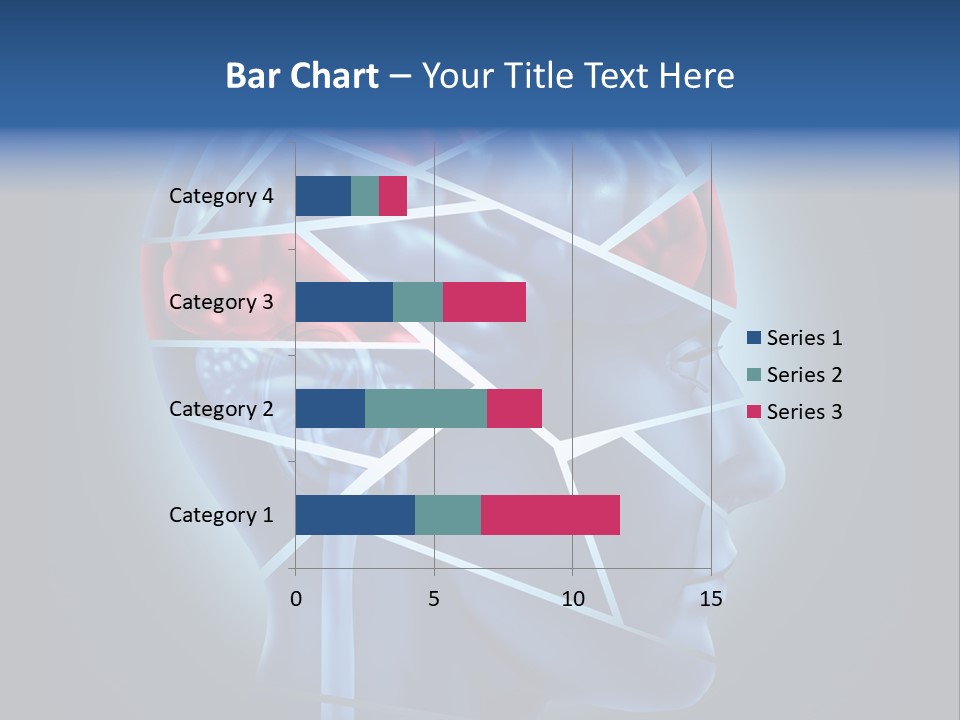A Blue Man's Head With A Red Brain In It PowerPoint Template