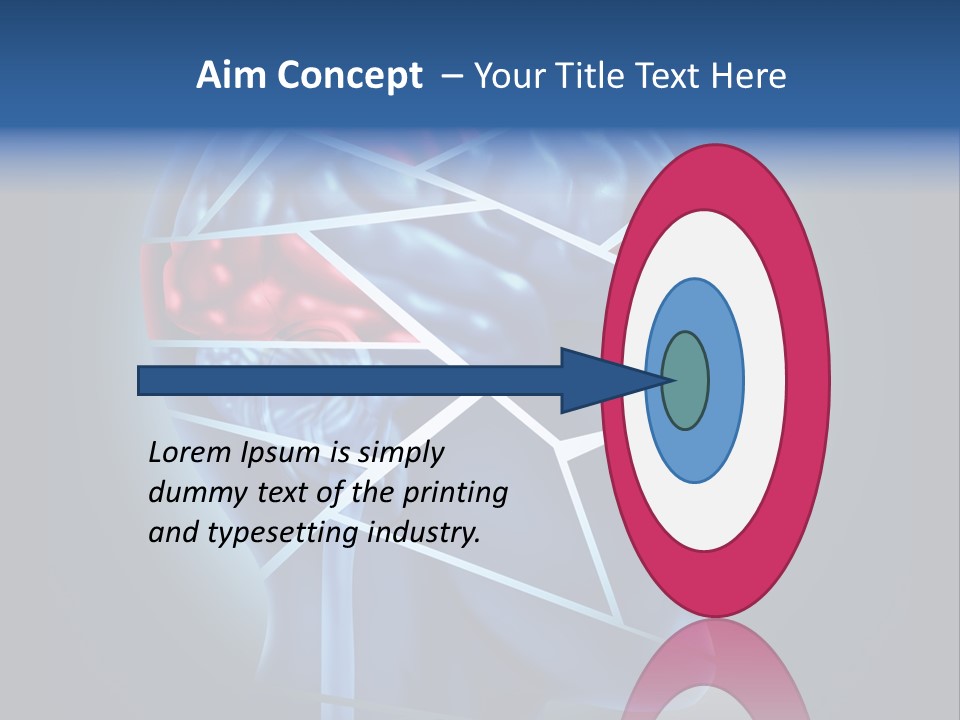 A Blue Man's Head With A Red Brain In It PowerPoint Template