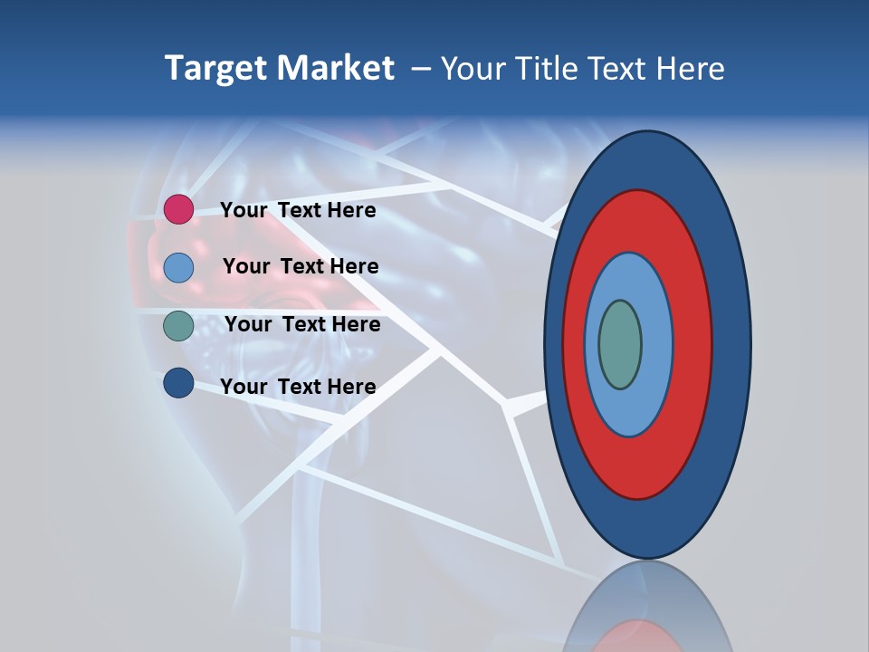 A Blue Man's Head With A Red Brain In It PowerPoint Template
