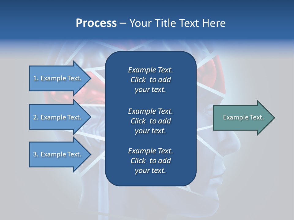 A Blue Man's Head With A Red Brain In It PowerPoint Template