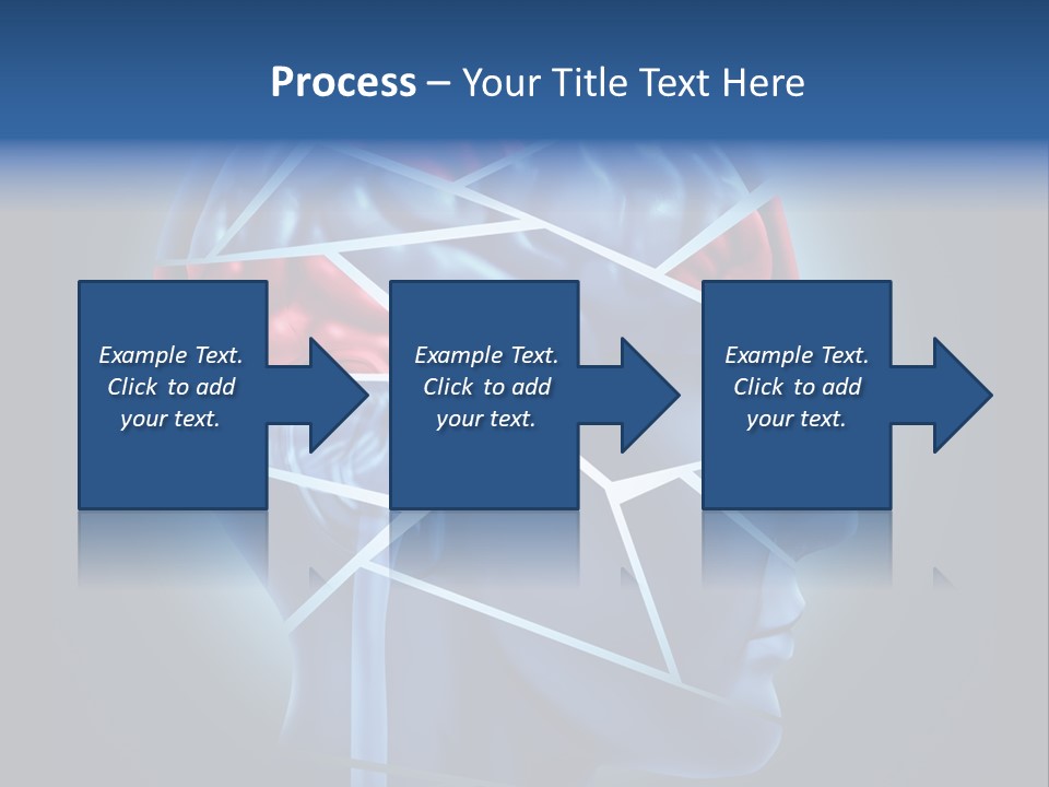 A Blue Man's Head With A Red Brain In It PowerPoint Template