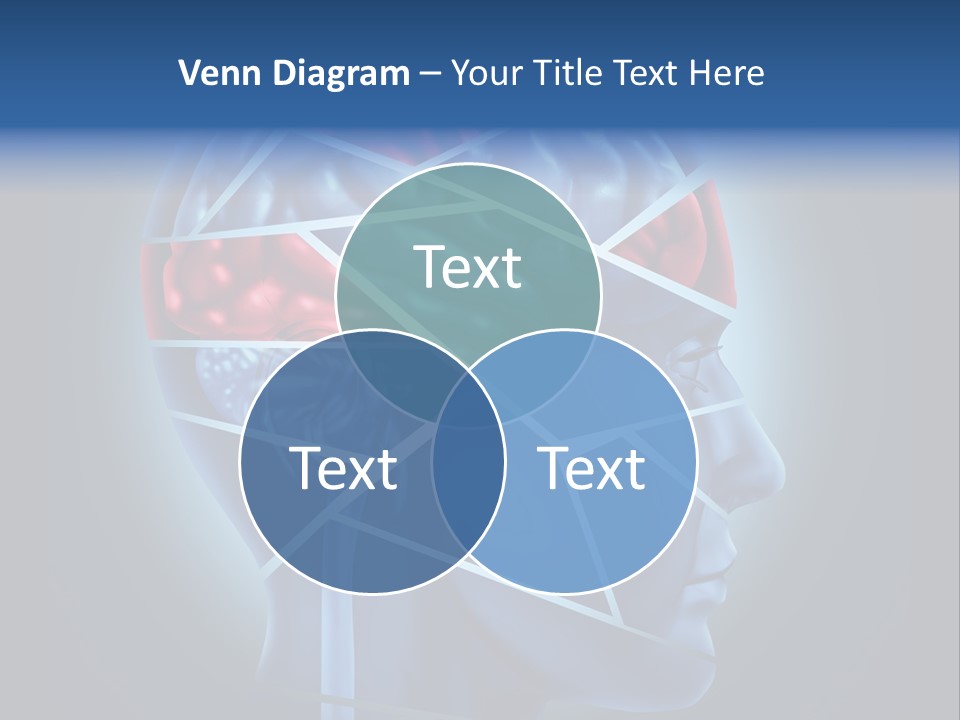 A Blue Man's Head With A Red Brain In It PowerPoint Template