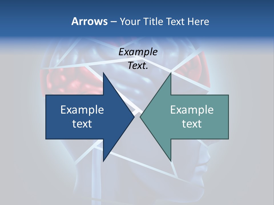 A Blue Man's Head With A Red Brain In It PowerPoint Template