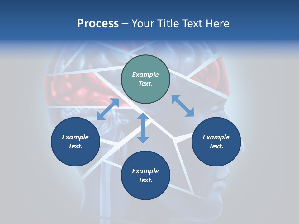 A Blue Man's Head With A Red Brain In It PowerPoint Template