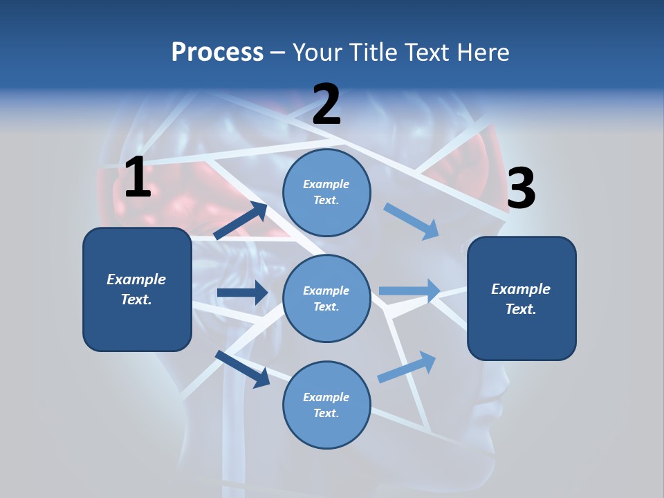 A Blue Man's Head With A Red Brain In It PowerPoint Template