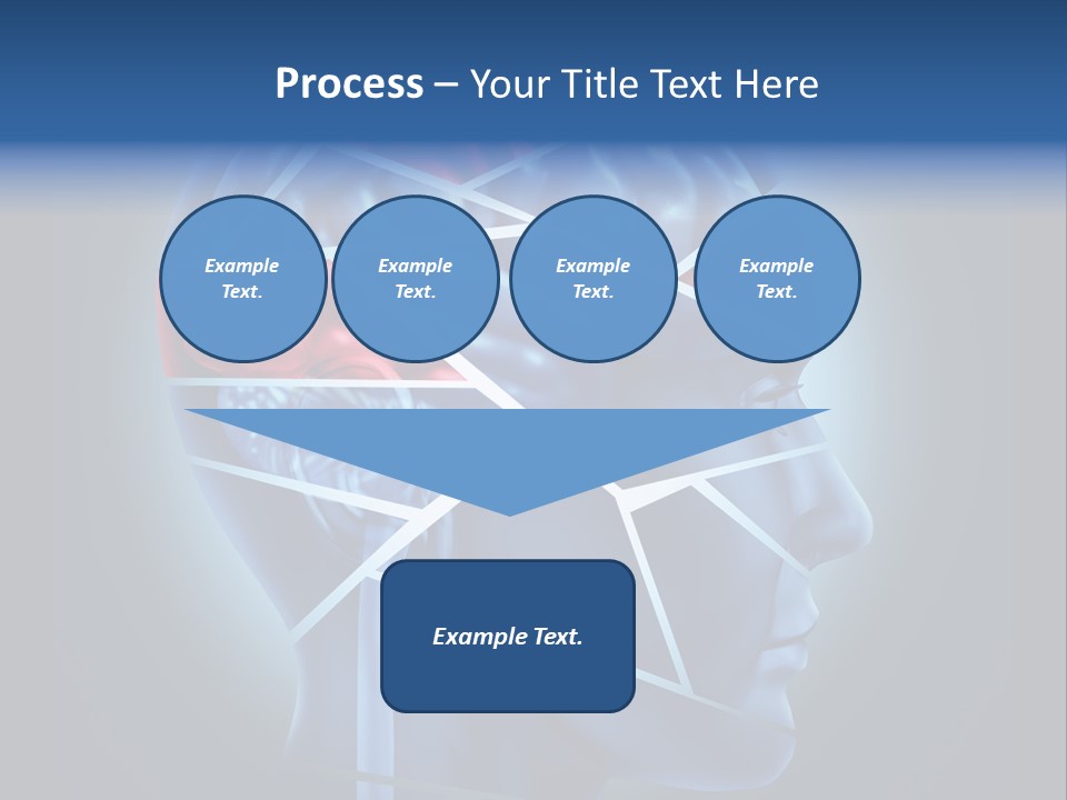 A Blue Man's Head With A Red Brain In It PowerPoint Template