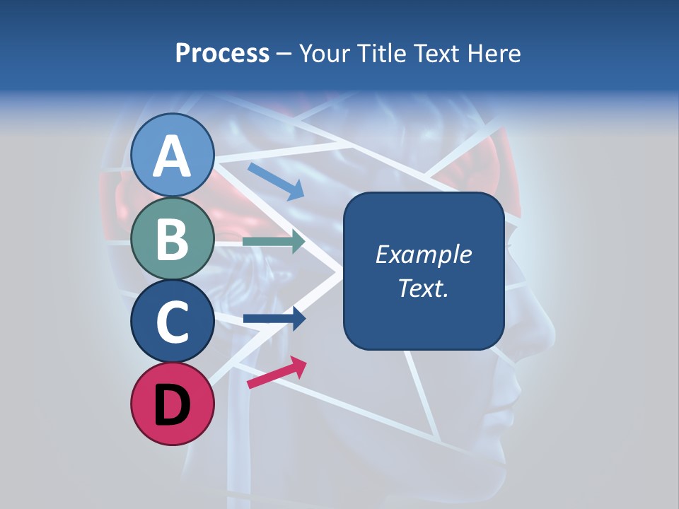 A Blue Man's Head With A Red Brain In It PowerPoint Template
