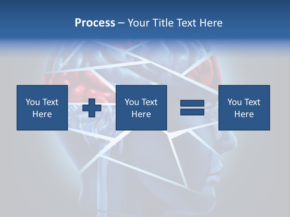A Blue Man's Head With A Red Brain In It PowerPoint Template