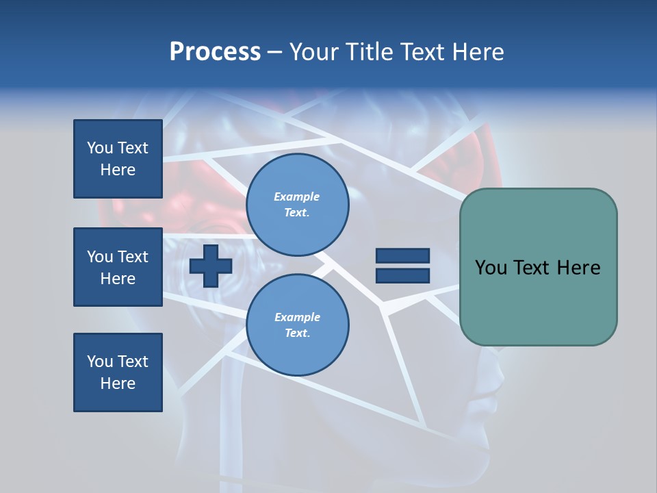 A Blue Man's Head With A Red Brain In It PowerPoint Template