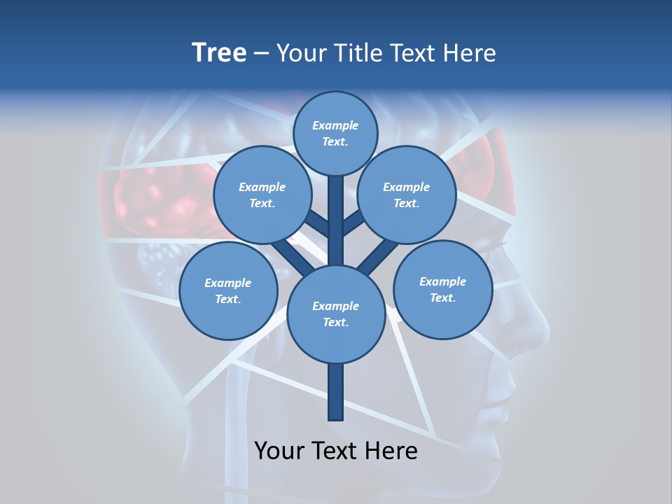 A Blue Man's Head With A Red Brain In It PowerPoint Template