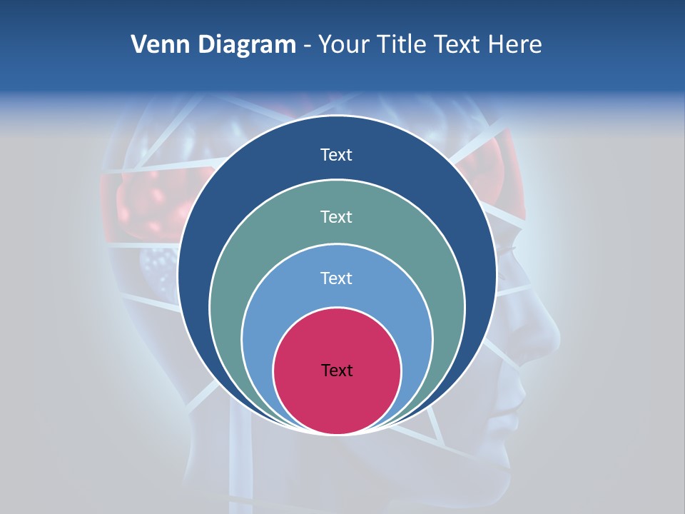 A Blue Man's Head With A Red Brain In It PowerPoint Template