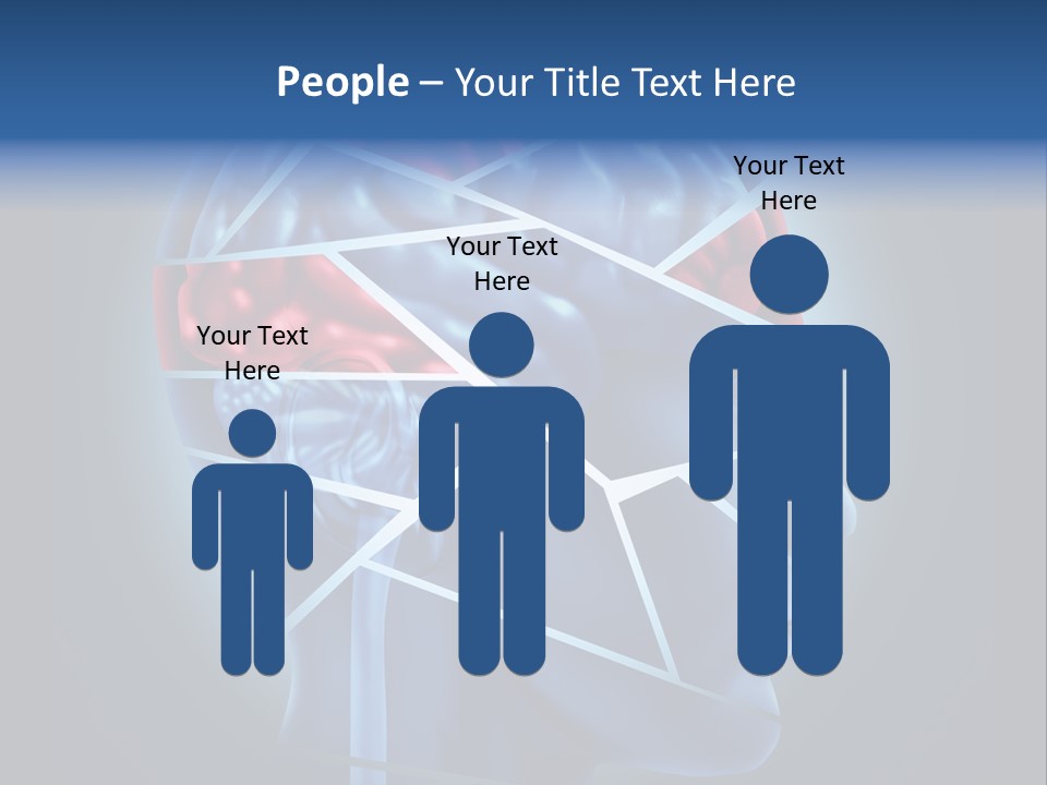 A Blue Man's Head With A Red Brain In It PowerPoint Template