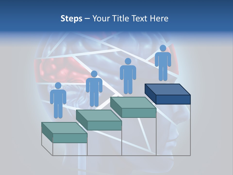 A Blue Man's Head With A Red Brain In It PowerPoint Template