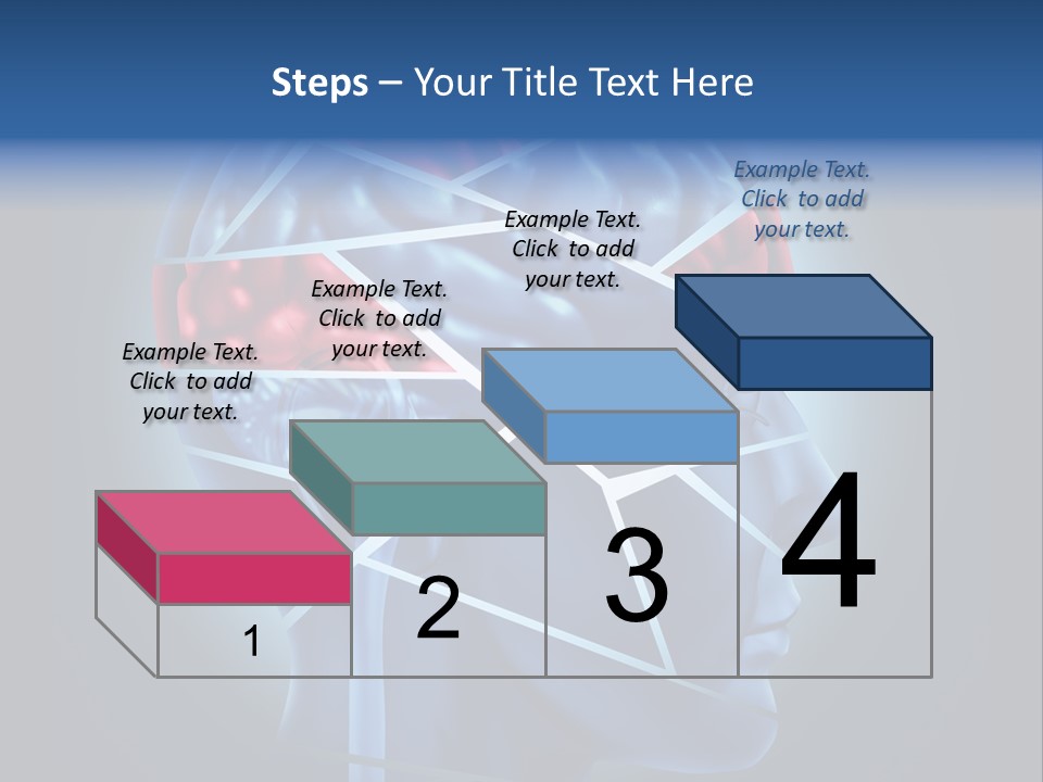 A Blue Man's Head With A Red Brain In It PowerPoint Template