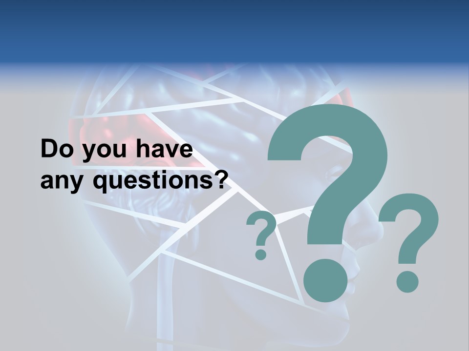 A Blue Man's Head With A Red Brain In It PowerPoint Template