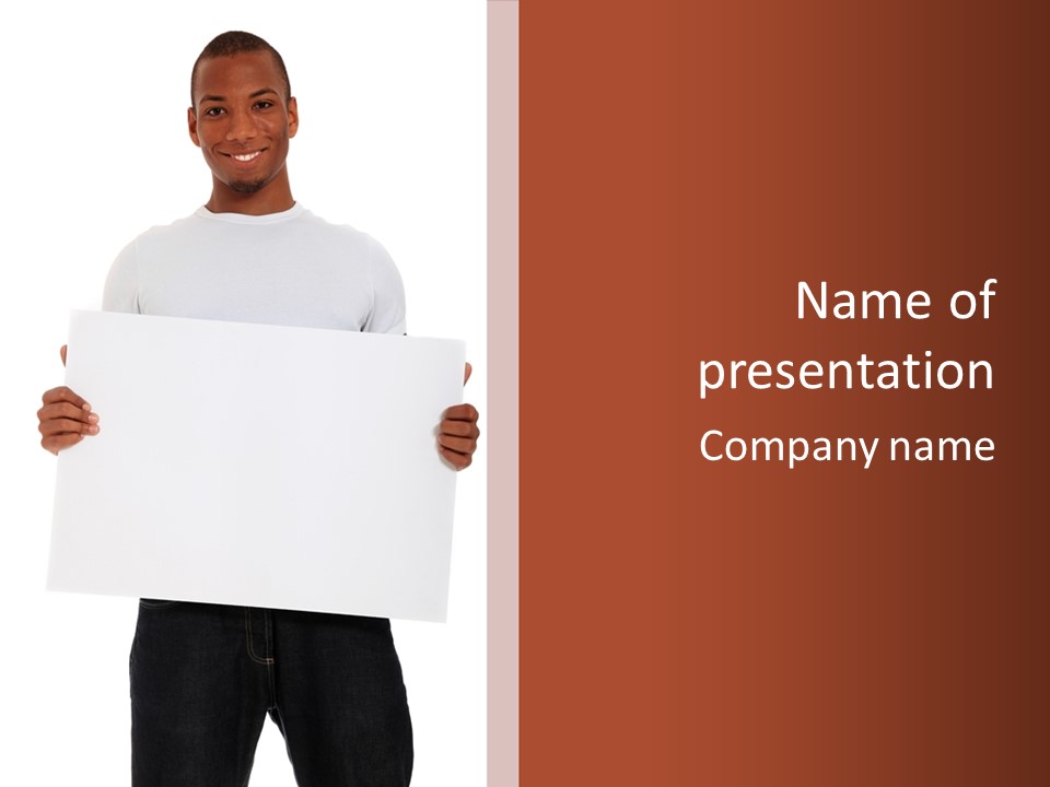 Smiling Male Black Person PowerPoint Template