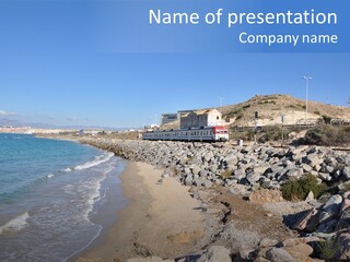 Blue Beach Spain PowerPoint Template