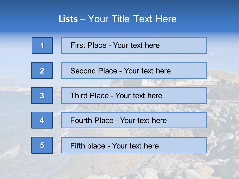 Blue Beach Spain PowerPoint Template