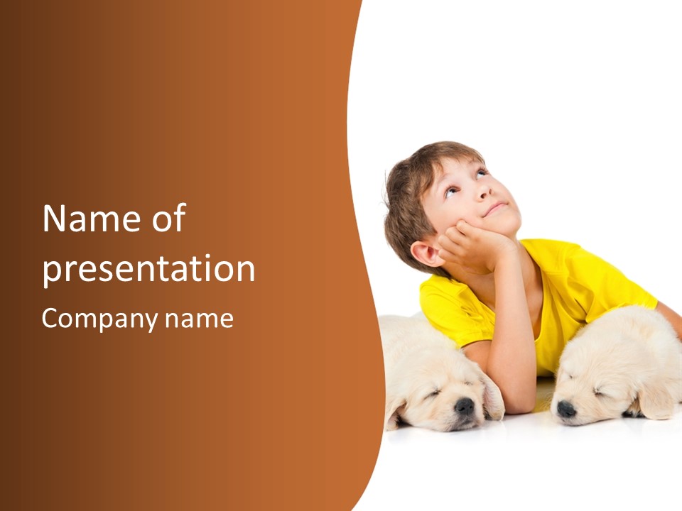 Fur Child Portrait PowerPoint Template