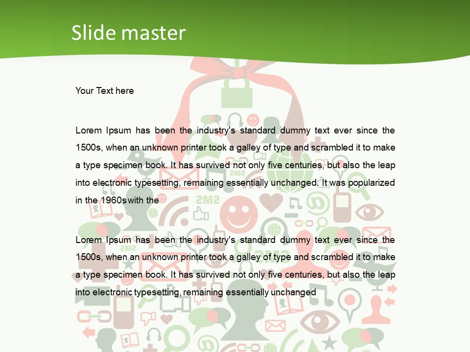 A Christmas Ornament With A Red Bow On Top Of It PowerPoint Template